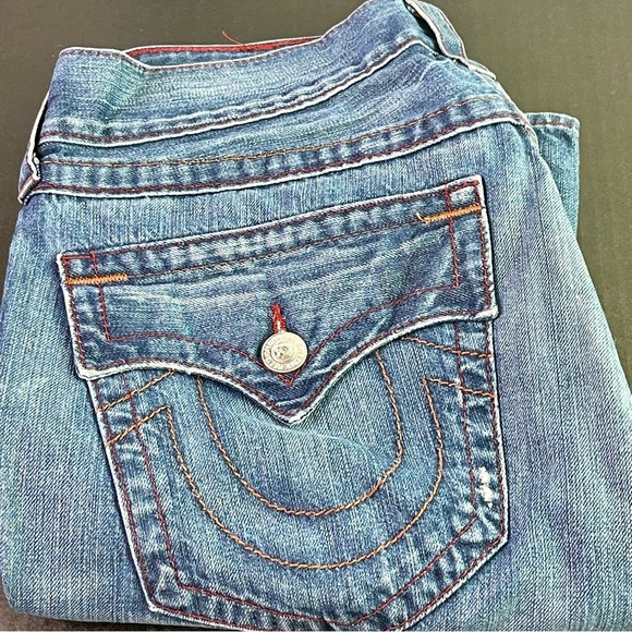 True Religion Classic Blue Jeans Ricky Straight Leg Size 32 - Picture 2 of 15